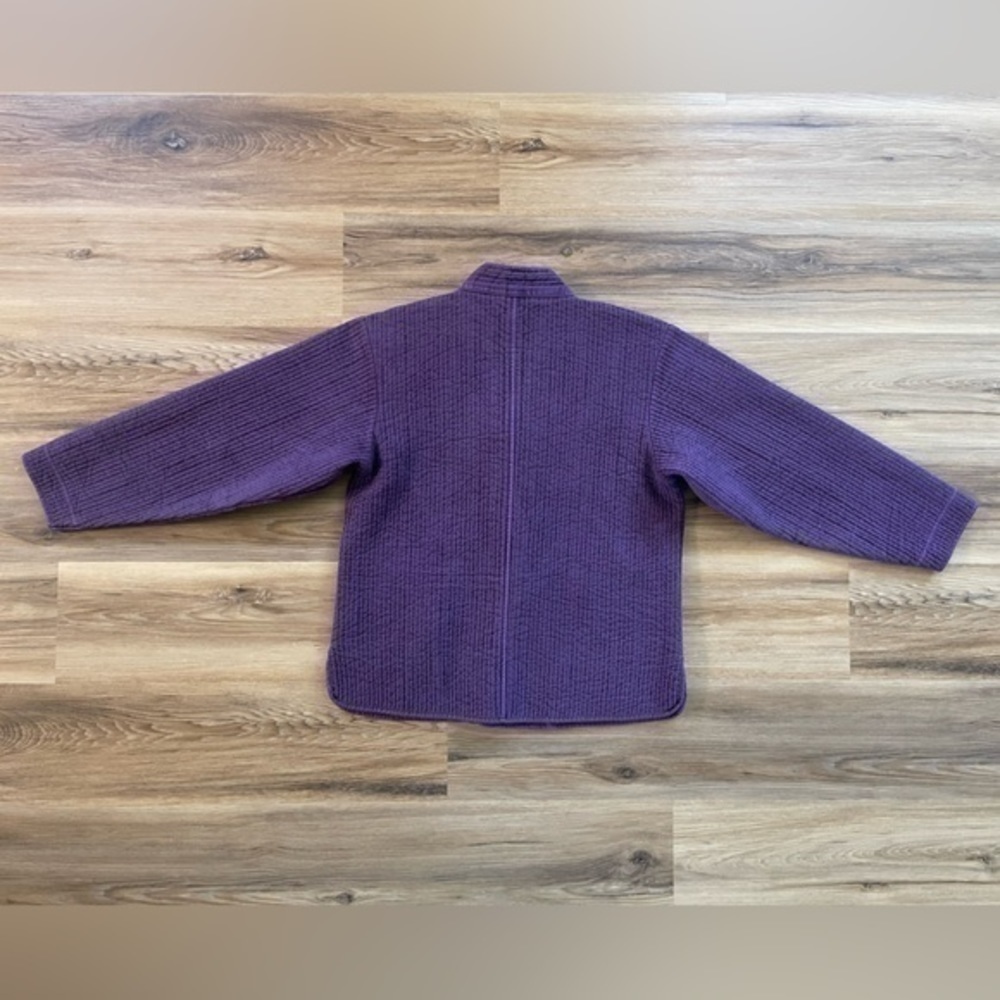 Vintage Asian Quilted Jacket in Amethyst Purple with Pockets - Picture 2 of 5